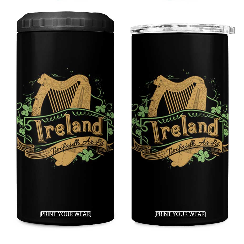 Irish Brigade 4 in 1 Can Cooler Tumbler Tiocfaidh Ar La Coat Of Arms Kingdom Ireland TS09 One Size: 16 oz Black Print Your Wear