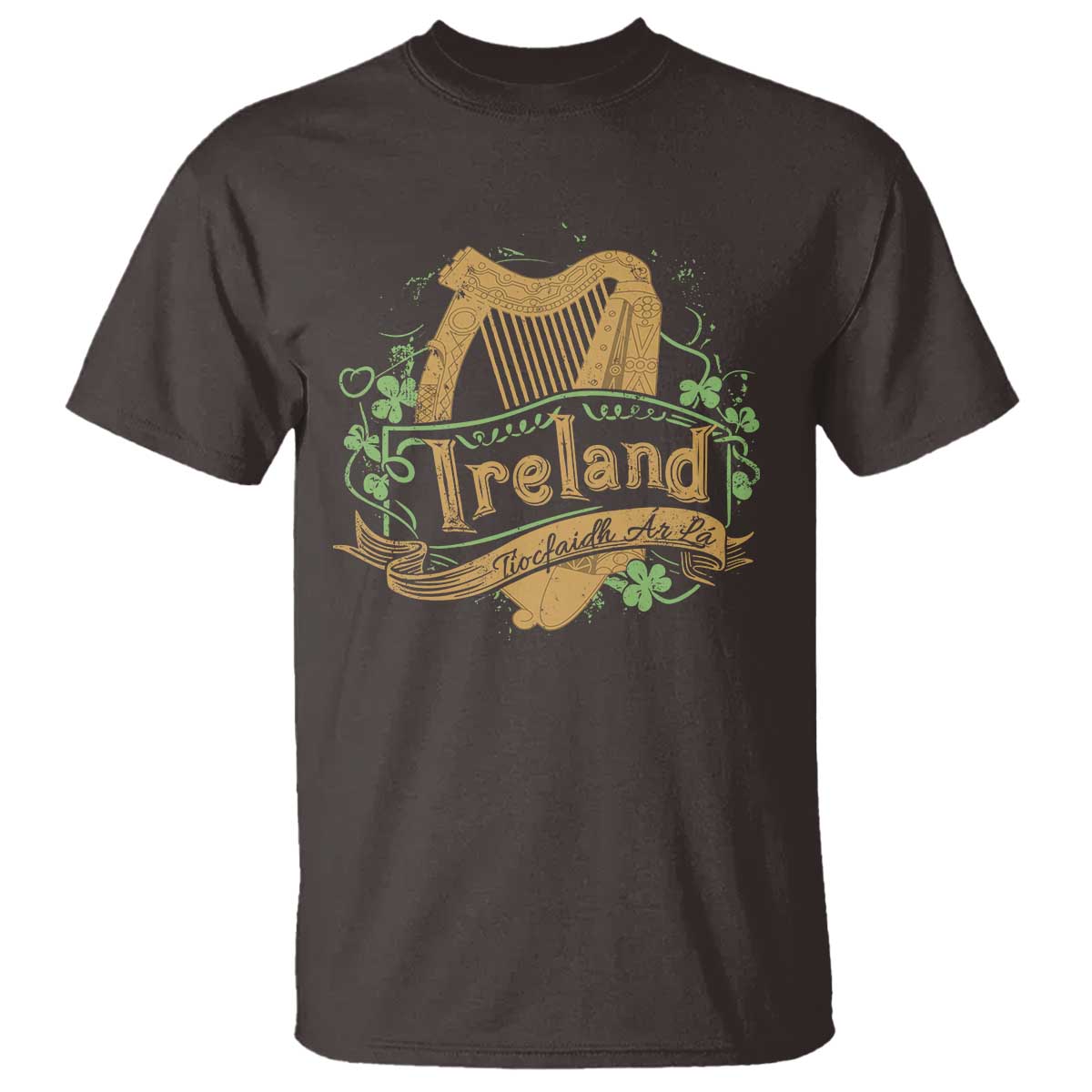 Irish Brigade T Shirt Tiocfaidh Ár Lá Coat Of Arms Kingdom Ireland TS09 Dark Chocolate Print Your Wear