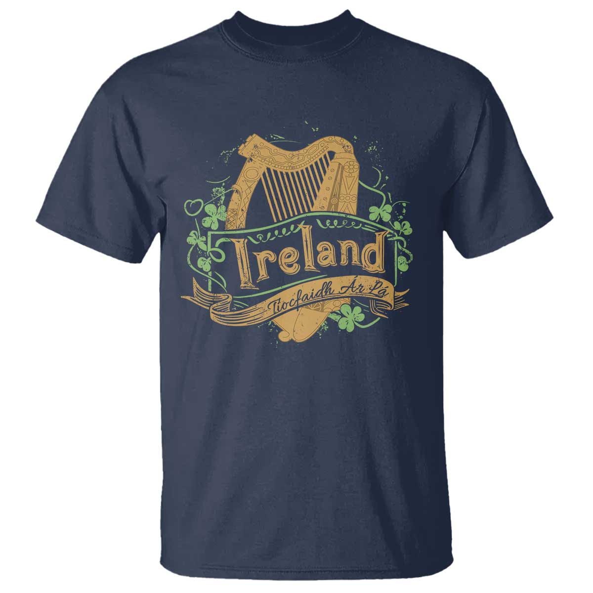 Irish Brigade T Shirt Tiocfaidh Ár Lá Coat Of Arms Kingdom Ireland TS09 Navy Print Your Wear