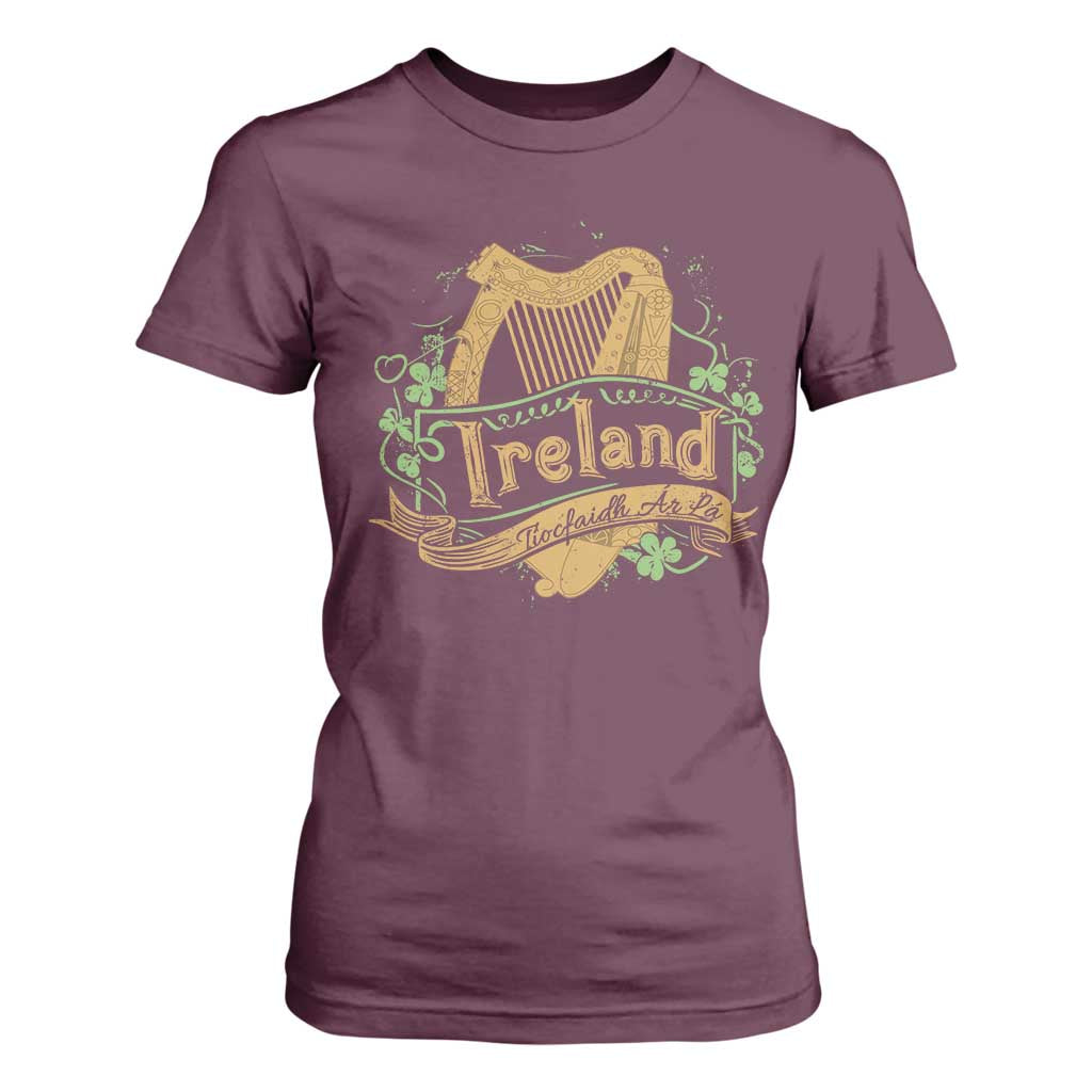 Irish Brigade T Shirt For Women Tiocfaidh Ár Lá Coat Of Arms Kingdom Ireland TS09 Maroon Print Your Wear