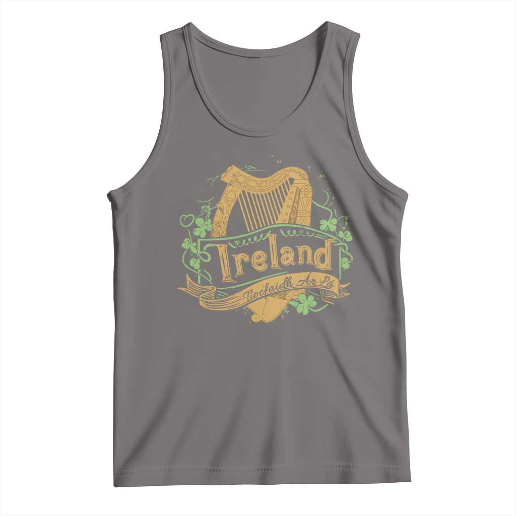 Irish Brigade Tank Top Tiocfaidh Ar La Coat Of Arms Kingdom Ireland TS09 Deep Heather Print Your Wear