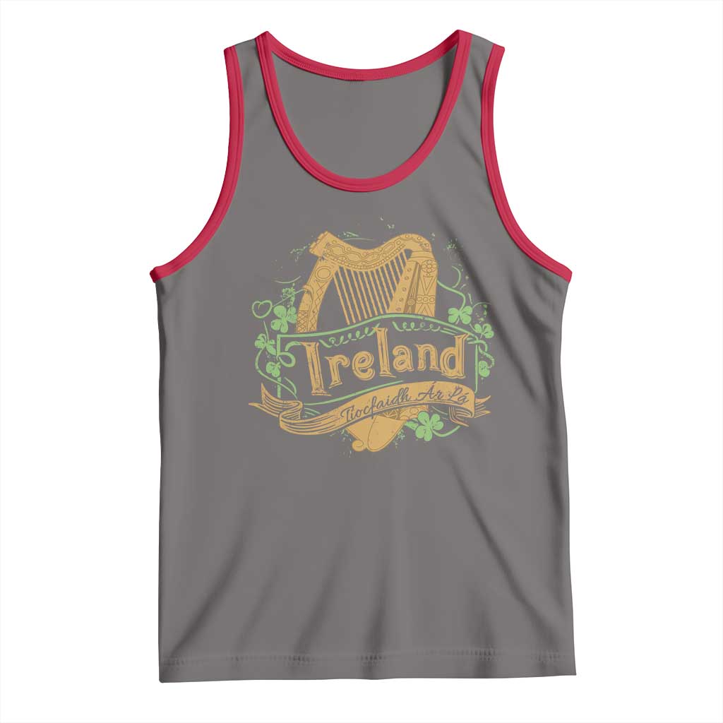 Irish Brigade Tank Top Tiocfaidh Ar La Coat Of Arms Kingdom Ireland TS09 Deep Heather Red Print Your Wear