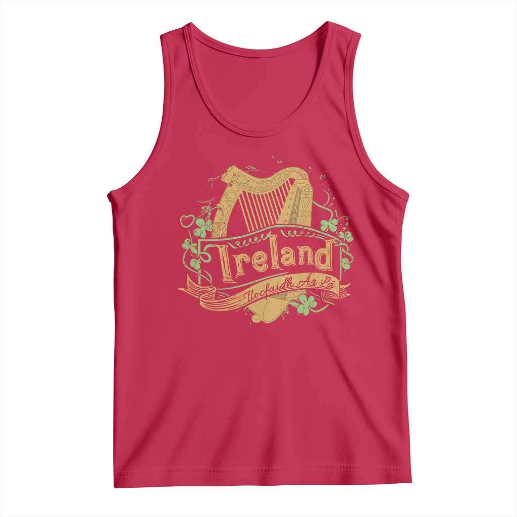 Irish Brigade Tank Top Tiocfaidh Ar La Coat Of Arms Kingdom Ireland TS09 Red Print Your Wear