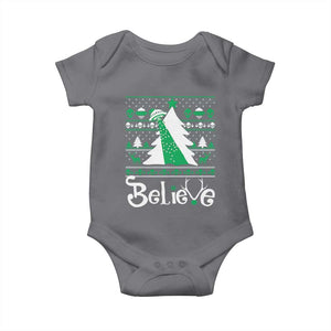 Funny Xmas UFO Believe Baby Onesie TS09 Charcoal Print Your Wear