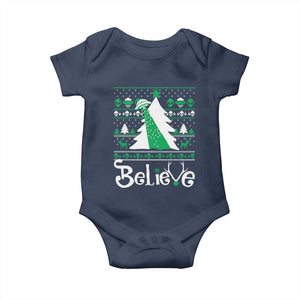 Funny Xmas UFO Believe Baby Onesie TS09 Navy Print Your Wear