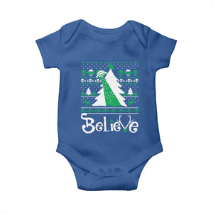 Funny Xmas UFO Believe Baby Onesie TS09 Royal Blue Print Your Wear