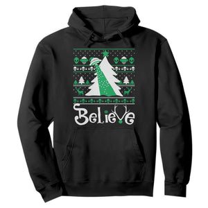 Funny Xmas UFO Believe Hoodie TS09 Black Print Your Wear
