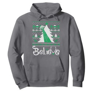 Funny Xmas UFO Believe Hoodie TS09 Charcoal Print Your Wear