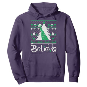 Funny Xmas UFO Believe Hoodie TS09 Purple Print Your Wear