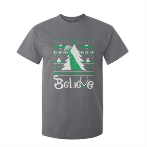 Funny Xmas UFO Believe T Shirt For Kid TS09 Charcoal Print Your Wear