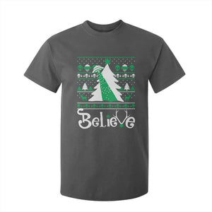 Funny Xmas UFO Believe T Shirt For Kid TS09 Dark Heather Print Your Wear