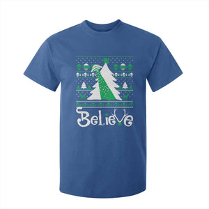 Funny Xmas UFO Believe T Shirt For Kid TS09 Royal Blue Print Your Wear
