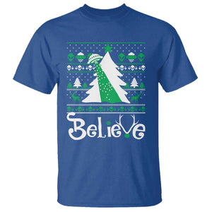 Funny Xmas UFO Believe T Shirt TS09 Royal Blue Print Your Wear