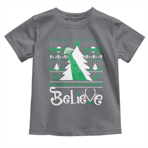Funny Xmas UFO Believe Toddler T Shirt TS09 Charcoal Print Your Wear