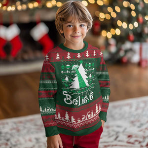 Funny Xmas UFO Believe Ugly Christmas Sweater TS09 Christmas Print Your Wear