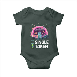 Funny Valentine's Day Baby Onesie Single Or Taken Alien UFO TS09 Print Your Wear
