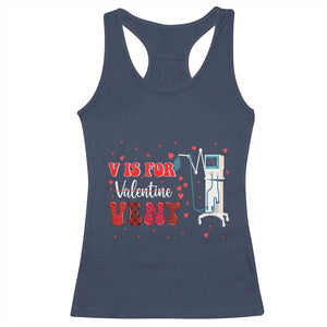 Valentine's Day Racerback Tank Top V Is For Vent Respiratory Therapist Nurse Healthcare Worker TS09 Navy Print Your Wear