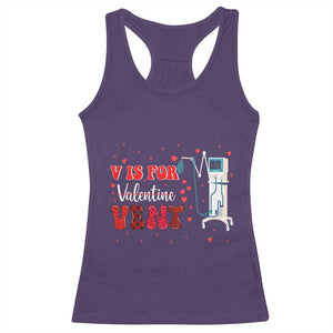 Valentine's Day Racerback Tank Top V Is For Vent Respiratory Therapist Nurse Healthcare Worker TS09 Purple Print Your Wear