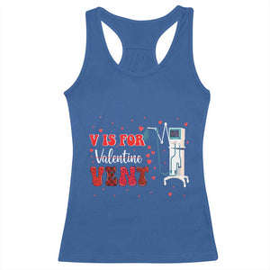 Valentine's Day Racerback Tank Top V Is For Vent Respiratory Therapist Nurse Healthcare Worker TS09 Royal Blue Print Your Wear