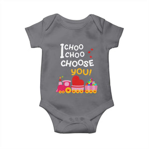 Valentine's Day Baby Onesie I Choo Choo Choose You Love Train Heart TS09 Charcoal Print Your Wear