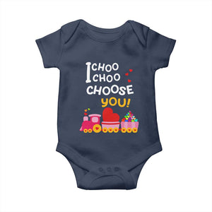 Valentine's Day Baby Onesie I Choo Choo Choose You Love Train Heart TS09 Navy Print Your Wear