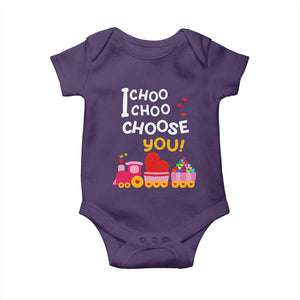 Valentine's Day Baby Onesie I Choo Choo Choose You Love Train Heart TS09 Purple Print Your Wear