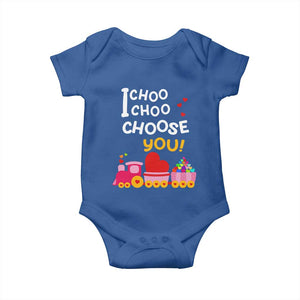 Valentine's Day Baby Onesie I Choo Choo Choose You Love Train Heart TS09 Royal Blue Print Your Wear