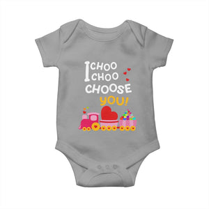 Valentine's Day Baby Onesie I Choo Choo Choose You Love Train Heart TS09 Sport Gray Print Your Wear