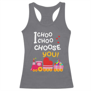 Valentine's Day Racerback Tank Top I Choo Choo Choose You Love Train Heart TS09 Charcoal Print Your Wear