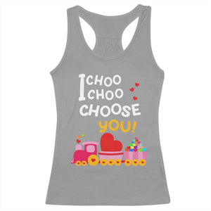 Valentine's Day Racerback Tank Top I Choo Choo Choose You Love Train Heart TS09 Sport Gray Print Your Wear