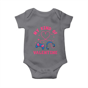 Valentine's Day Baby Onesie My Kind Of Valentine Gaming Gamer Men Boy Kid TS09 Charcoal Print Your Wear