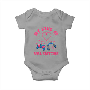 Valentine's Day Baby Onesie My Kind Of Valentine Gaming Gamer Men Boy Kid TS09 Sport Gray Print Your Wear
