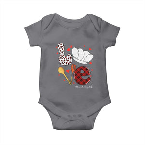 Valentine's Day Baby Onesie LOVE Lunch Lady Life TS09 Charcoal Print Your Wear