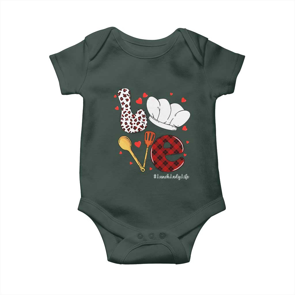 Valentine's Day Baby Onesie LOVE Lunch Lady Life TS09 Print Your Wear