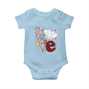 Valentine's Day Baby Onesie LOVE Lunch Lady Life TS09 Light Blue Print Your Wear