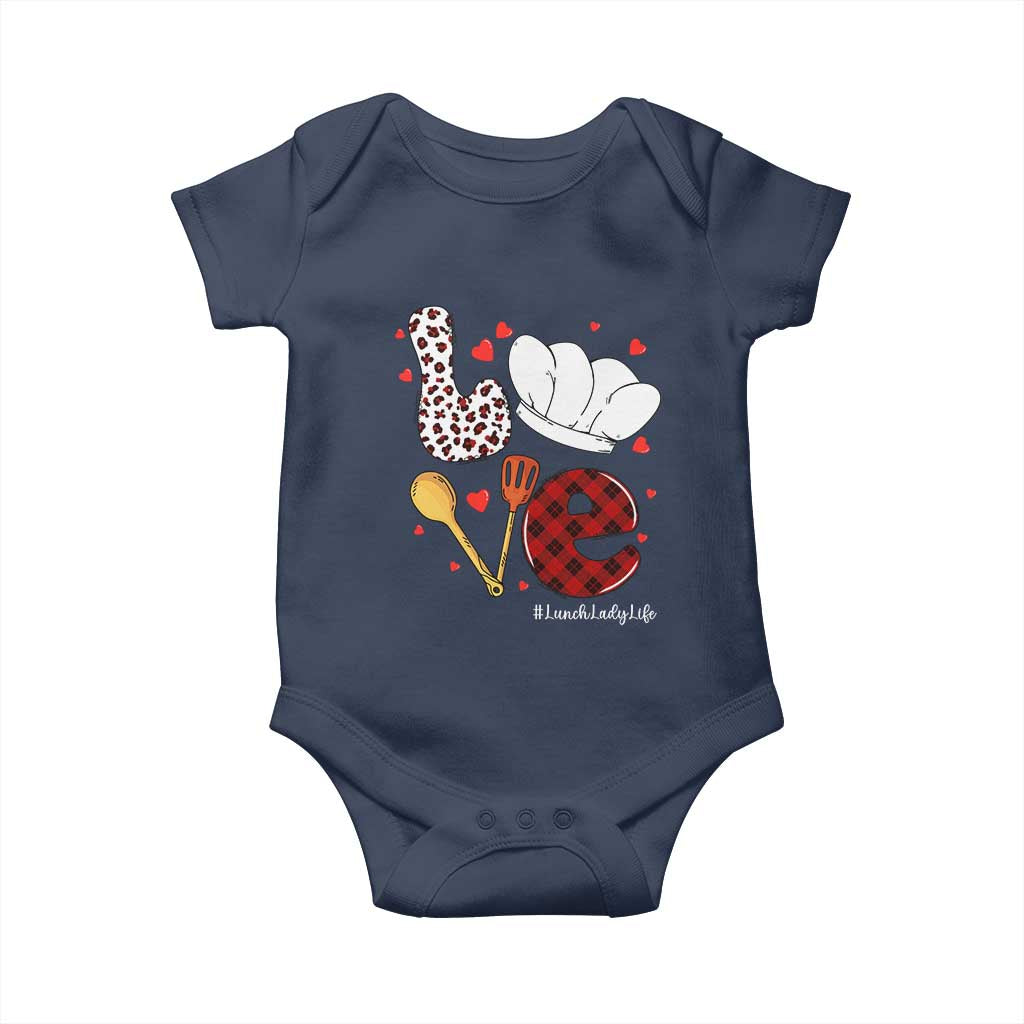 Valentine's Day Baby Onesie LOVE Lunch Lady Life TS09 Navy Print Your Wear