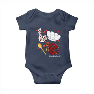 Valentine's Day Baby Onesie LOVE Lunch Lady Life TS09 Navy Print Your Wear