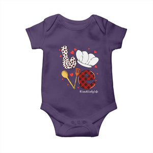 Valentine's Day Baby Onesie LOVE Lunch Lady Life TS09 Purple Print Your Wear