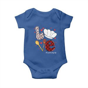 Valentine's Day Baby Onesie LOVE Lunch Lady Life TS09 Royal Blue Print Your Wear