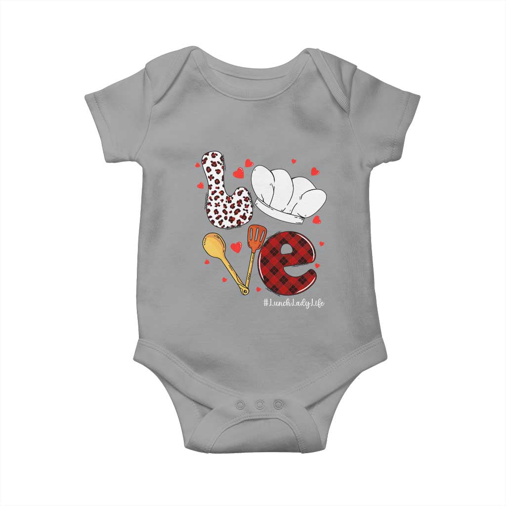 Valentine's Day Baby Onesie LOVE Lunch Lady Life TS09 Sport Gray Print Your Wear