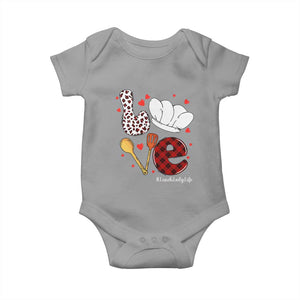 Valentine's Day Baby Onesie LOVE Lunch Lady Life TS09 Sport Gray Print Your Wear