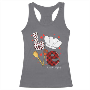Valentine's Day Racerback Tank Top LOVE Lunch Lady Life TS09 Charcoal Print Your Wear