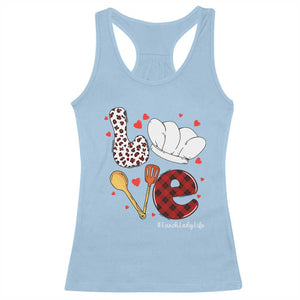 Valentine's Day Racerback Tank Top LOVE Lunch Lady Life TS09 Light Blue Print Your Wear