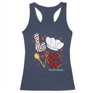 Valentine's Day Racerback Tank Top LOVE Lunch Lady Life TS09 Navy Print Your Wear