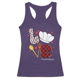Valentine's Day Racerback Tank Top LOVE Lunch Lady Life TS09 Purple Print Your Wear