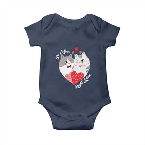 Valentine's Day Funny Cat Lover Baby Onesie Be Mine Right Meow TS09 Navy Print Your Wear