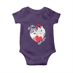 Valentine's Day Funny Cat Lover Baby Onesie Be Mine Right Meow TS09 Purple Print Your Wear