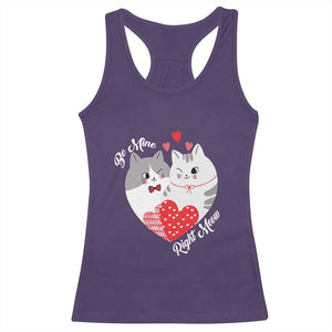 Valentine's Day Funny Cat Lover Racerback Tank Top Be Mine Right Meow TS09 Purple Print Your Wear