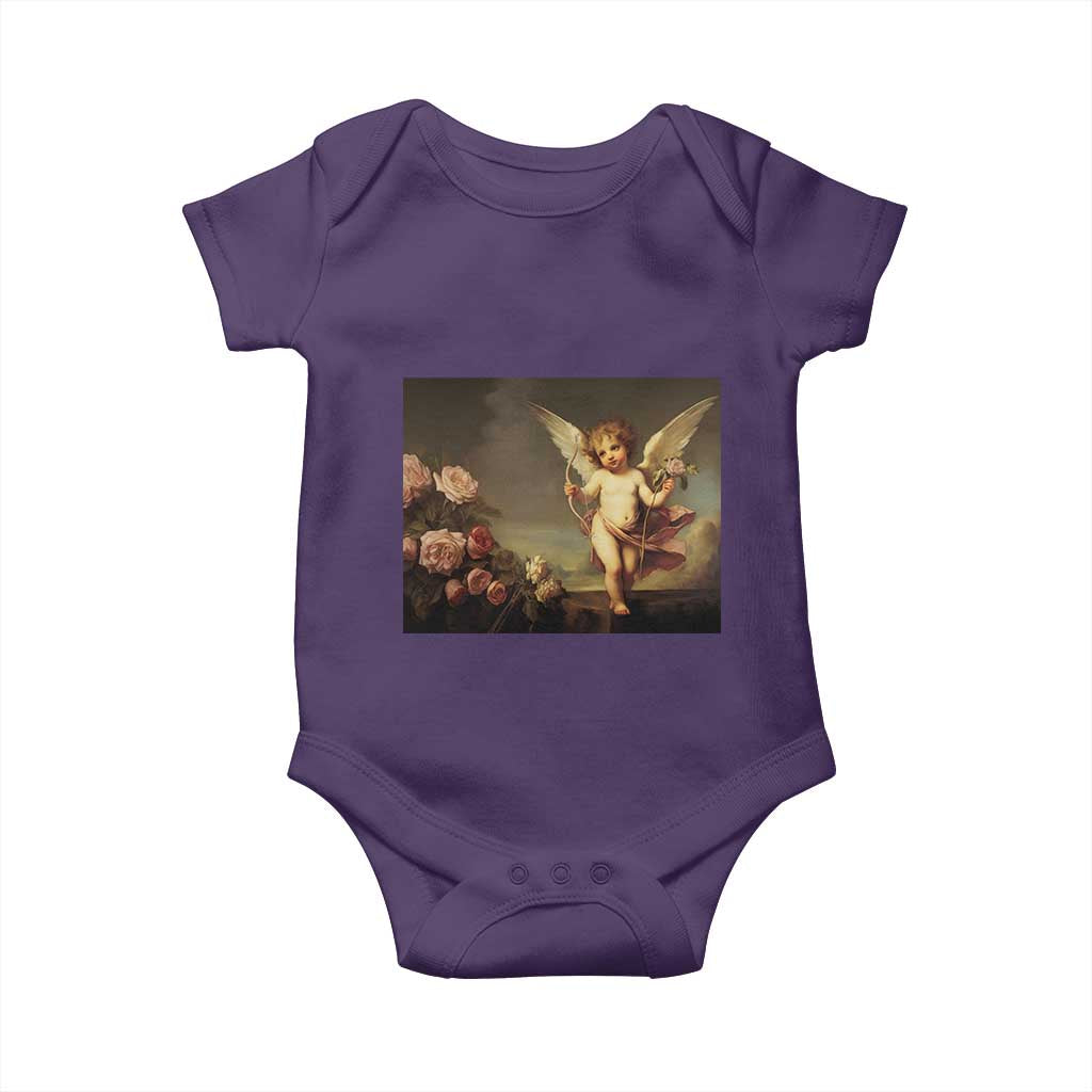 Valentine's Day Baby Onesie Cupid Cherubs Art Valentine Angel Rose Garden Aesthetic TS09 Purple Print Your Wear