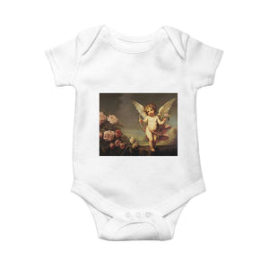 Valentine's Day Baby Onesie Cupid Cherubs Art Valentine Angel Rose Garden Aesthetic TS09 White Print Your Wear